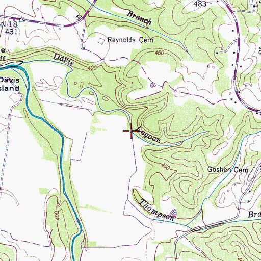 Topographic Map of Thompson Branch, TN