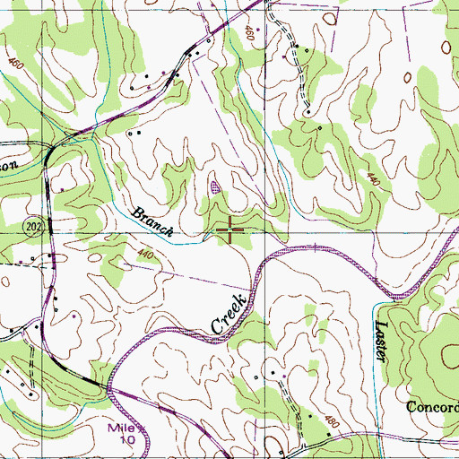 Topographic Map of Thompson Branch, TN