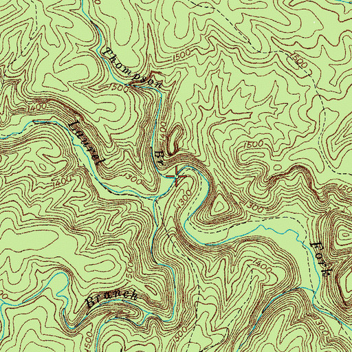 Topographic Map of Thompson Branch, TN