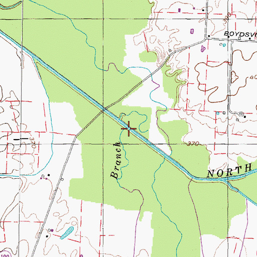 Topographic Map of Thompson Branch, TN