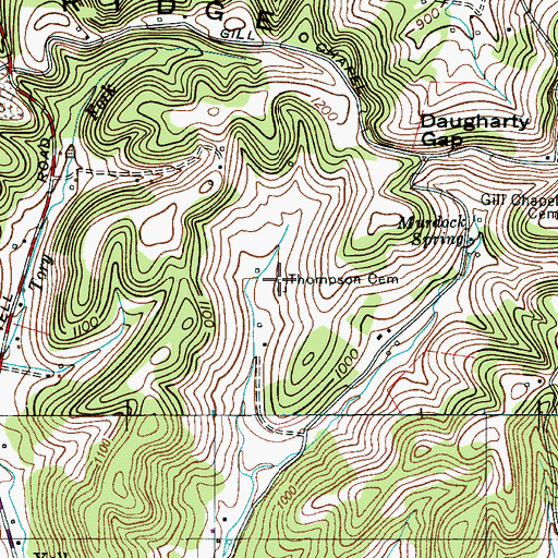 Topographic Map of Thompson Cemetery, TN