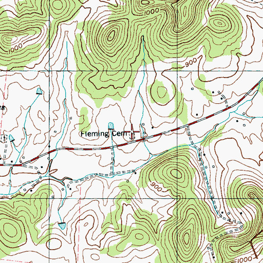Topographic Map of Thompson Cemetery, TN