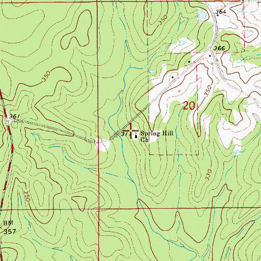 Topographic Map of Spring Hill Church, AL