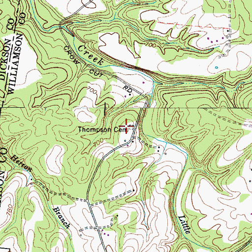 Topographic Map of Thompson Cemetery, TN