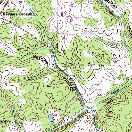 Topographic Map of Thompson Cemetery, TN