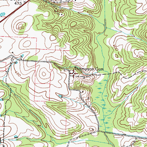 Topographic Map of Thompson Cemetery, TN