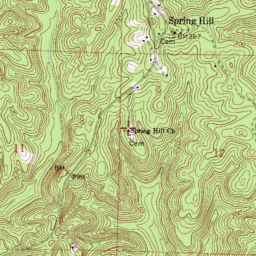 Topographic Map of Spring Hill Church, AL