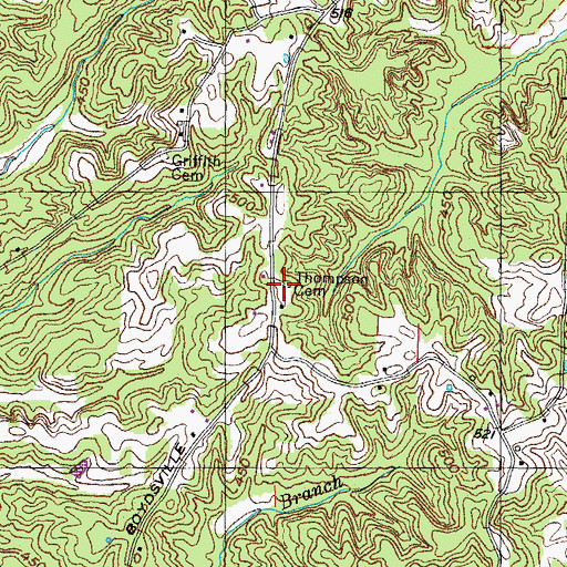 Topographic Map of Thompson Cemetery, TN
