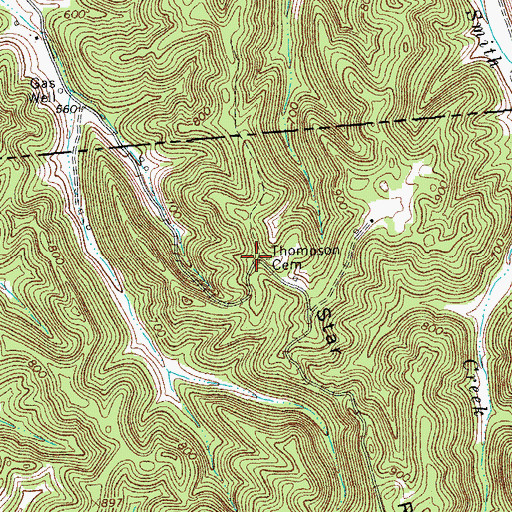 Topographic Map of Thompson Cemetery, TN