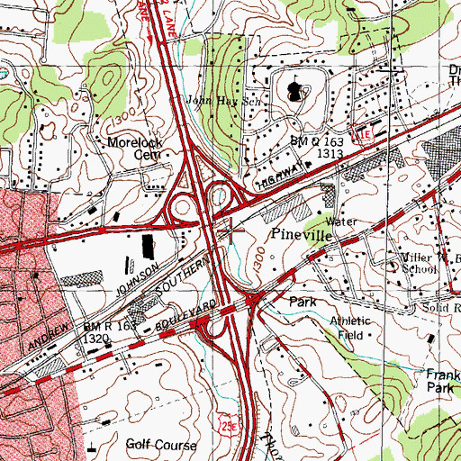 Topographic Map of Thompson Creek, TN