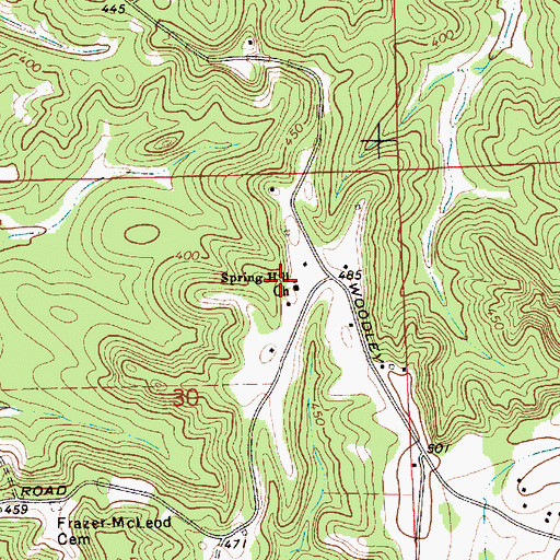 Topographic Map of Spring Hill Church, AL