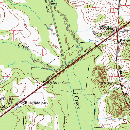 Topographic Map of Thompson Creek, TN