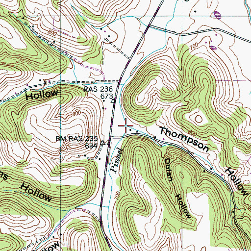 Topographic Map of Thompson Hollow, TN