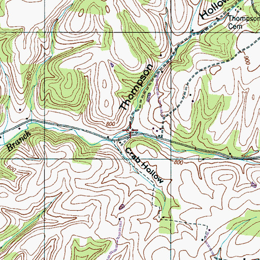 Topographic Map of Thompson Hollow, TN
