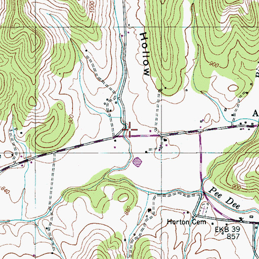 Topographic Map of Thompson Hollow, TN