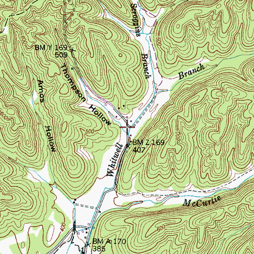 Topographic Map of Thompson Hollow, TN
