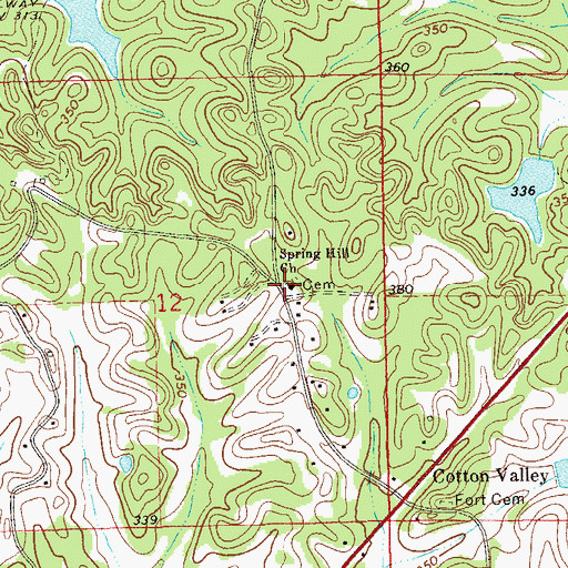 Topographic Map of Spring Hill Church, AL