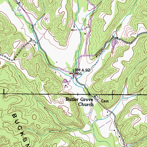 Topographic Map of Thompson Hollow, TN