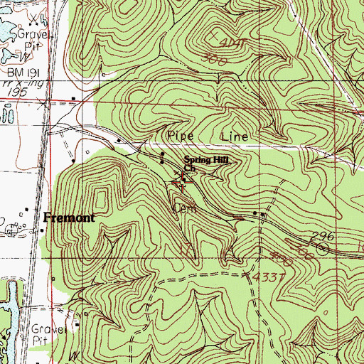 Topographic Map of Spring Hill Church, AL