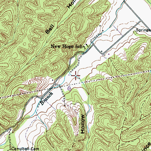 Topographic Map of Thornton Hollow, TN