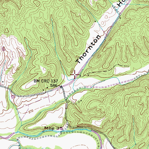 Topographic Map of Thornton Hollow, TN