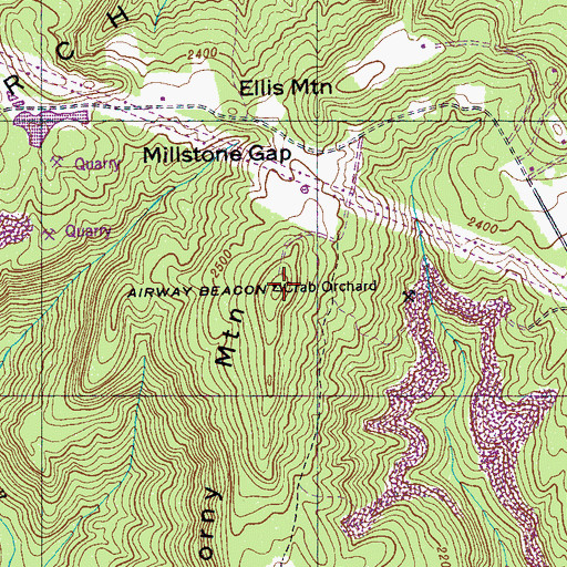 Topographic Map of Thorny Mountain, TN