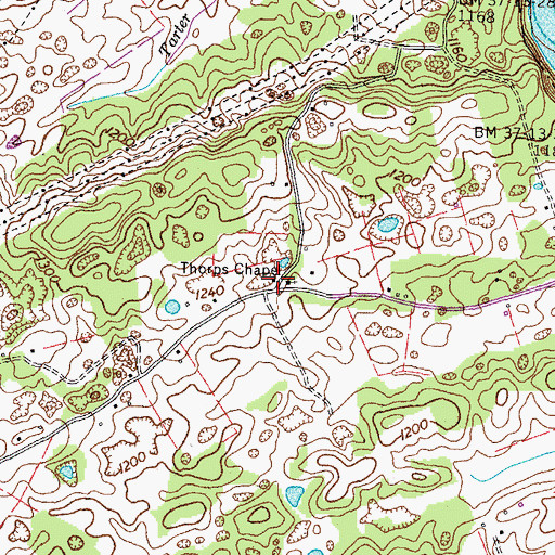 Topographic Map of Thorps Chapel, TN