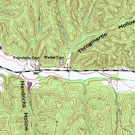 Topographic Map of Throgmartin Hollow, TN