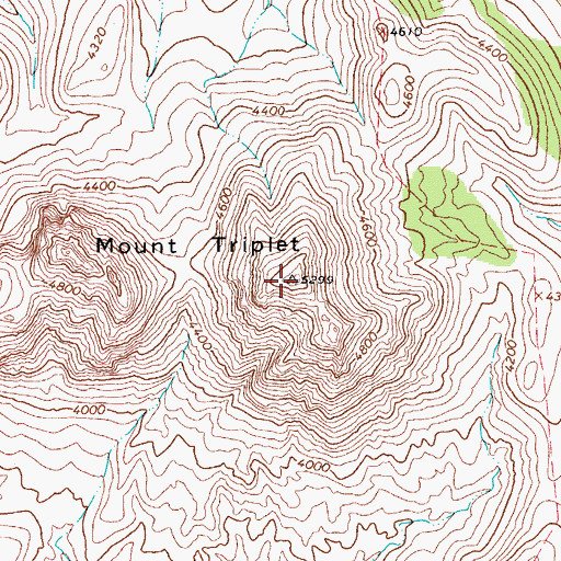 Topographic Map of Mount Triplet, AZ