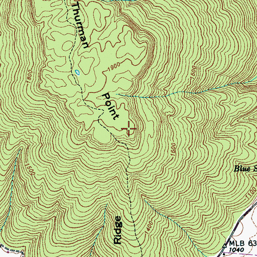 Topographic Map of Thurman Point, TN