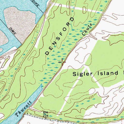 Topographic Map of Thweatt Chute, TN