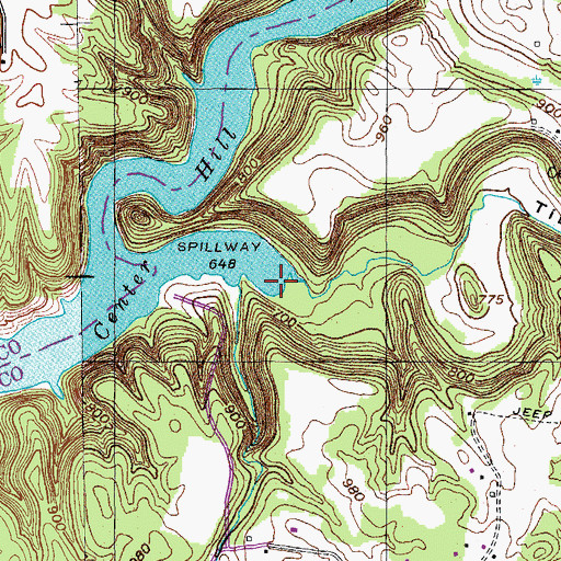Topographic Map of Tibbs Hollow, TN