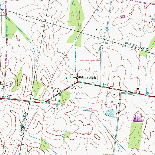 Topographic Map of Tibbs School, TN
