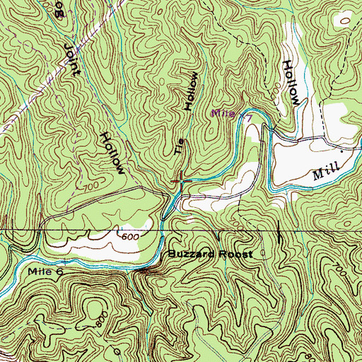 Topographic Map of Tie Hollow, TN