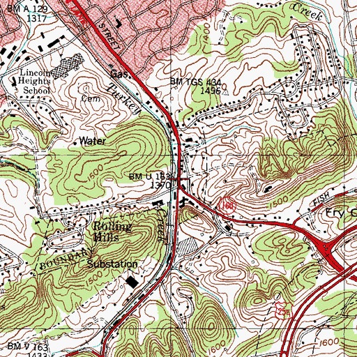 Topographic Map of Tigertown, TN