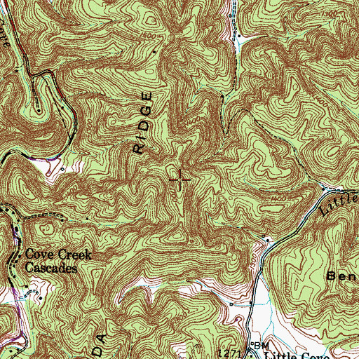 Topographic Map of Tilda Ridge, TN