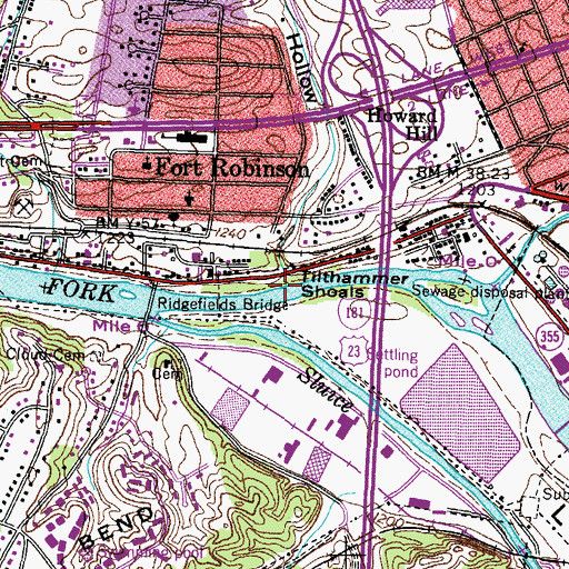 Topographic Map of Tilthammer Shoals, TN