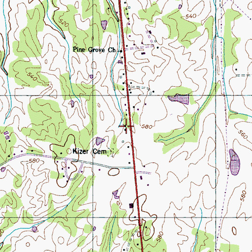 Topographic Map of Timberlake School, TN