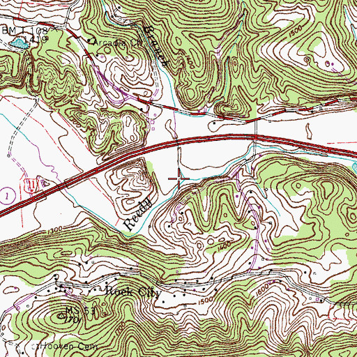 Topographic Map of Timbertree Branch, TN