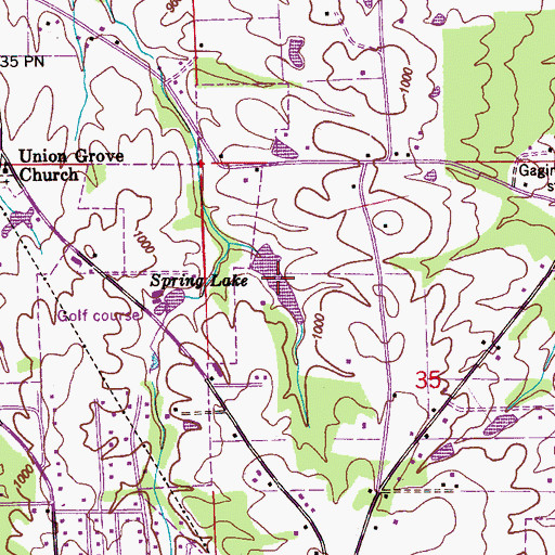 Topographic Map of Spring Lake, AL