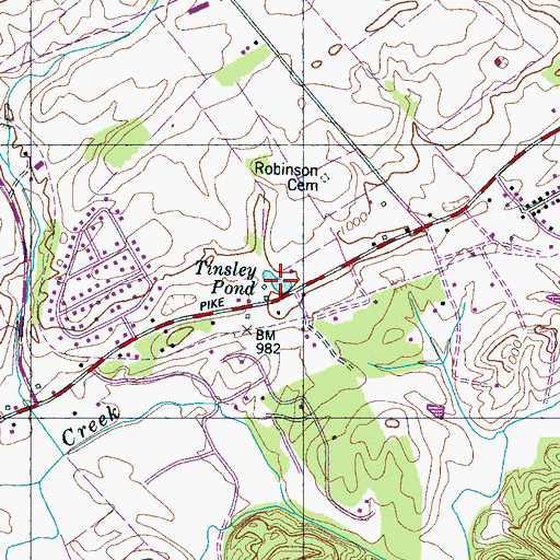 Topographic Map of Tinsley Pond, TN