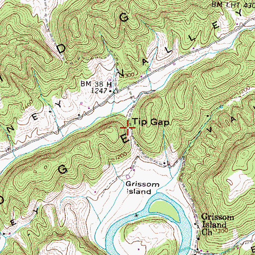 Topographic Map of Tip Gap, TN