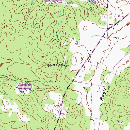 Topographic Map of Tippitt Cemetery, TN