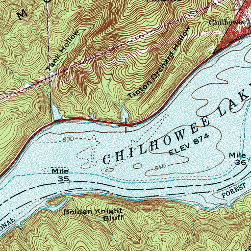 Topographic Map of Tipton Orchard Hollow, TN