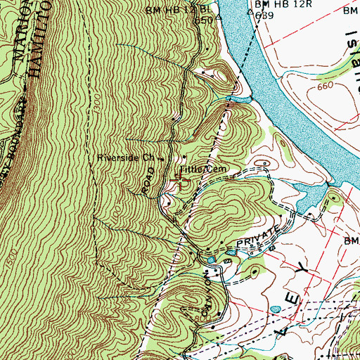 Topographic Map of Tittle Cemetery, TN
