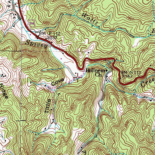 Topographic Map of Tittle Cove, TN