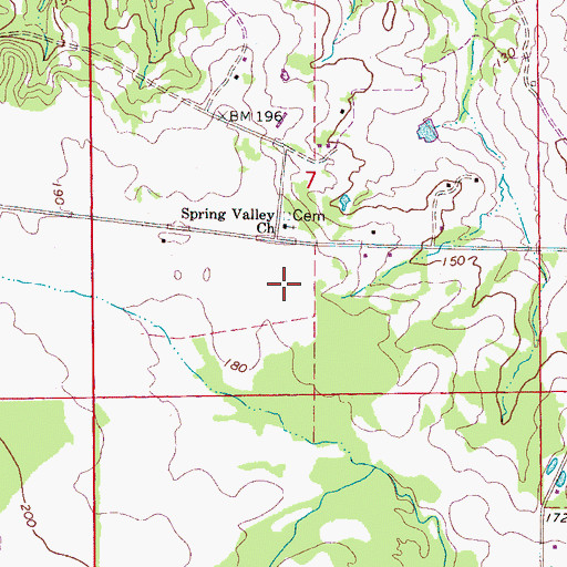 Topographic Map of Spring Valley Baptist Church, AL