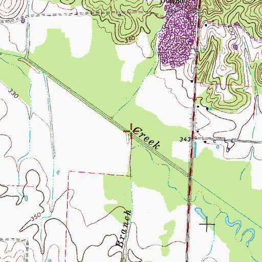 Topographic Map of Todd Branch, TN