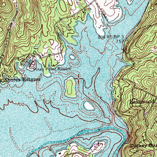 Topographic Map of Toestring Valley, TN