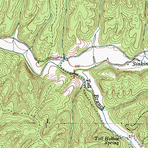 Topographic Map of Toll Branch, TN